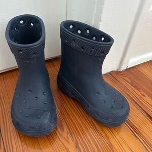 Kids Black Crocs Rain Boots